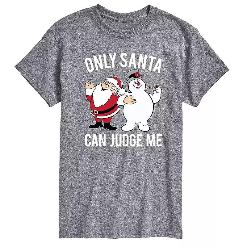 Men's Frosty the Snowman Only Santa Can Judge Me Graphic Tee,  Product Image