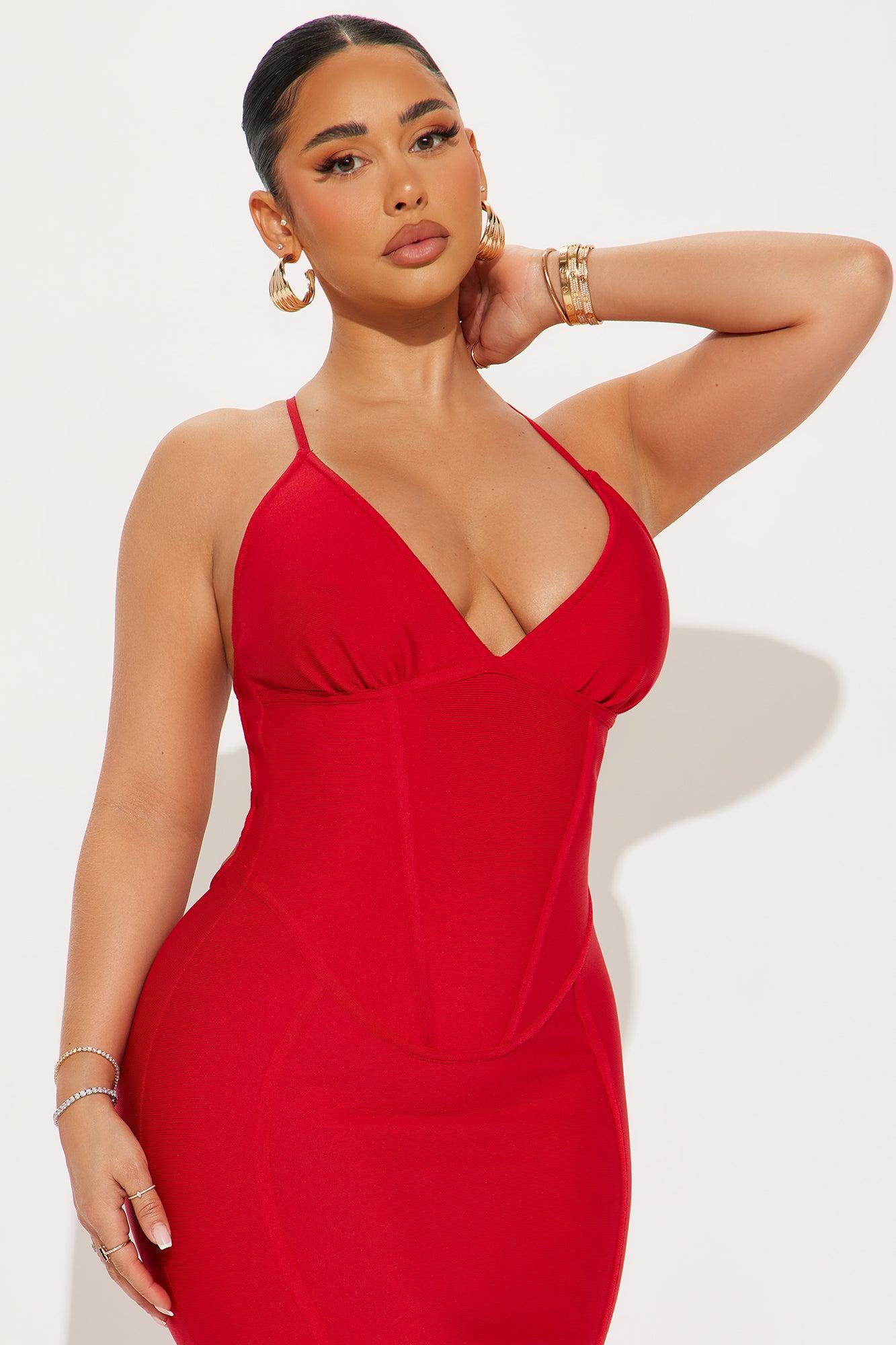 Lucy Bandage Maxi Dress - Red Product Image