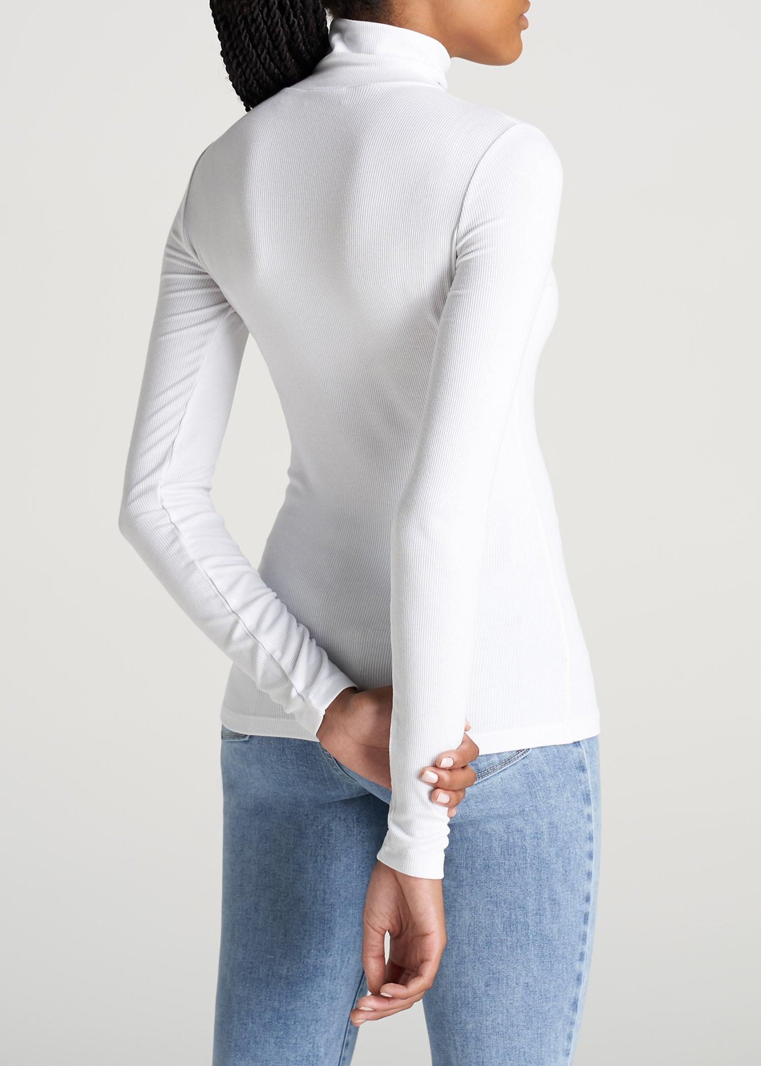Fitted Long Sleeve Ribbed Turtleneck Tee for Tall Women in Elderberry Female Product Image