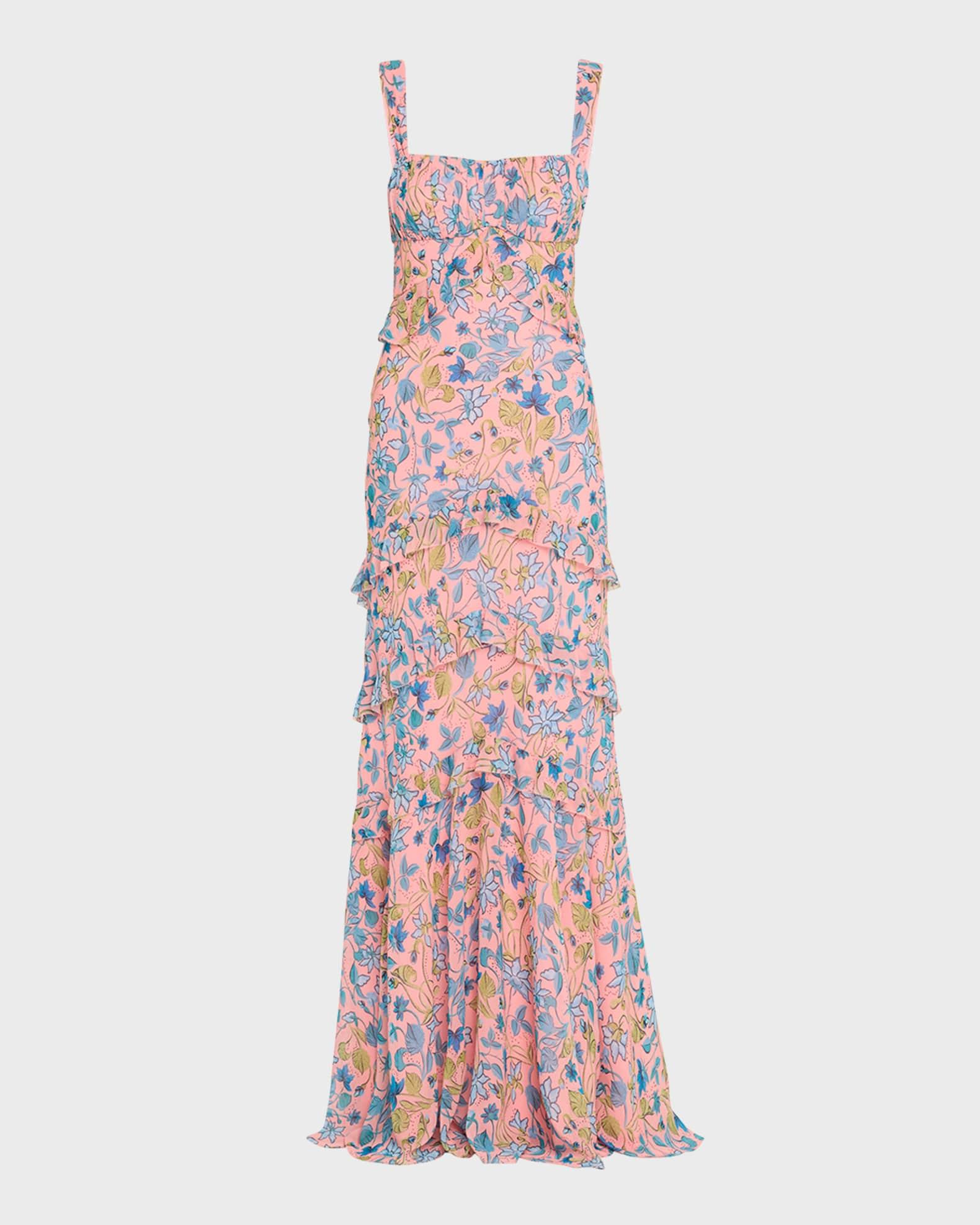 Chandra Floral Ruffled Gown Product Image