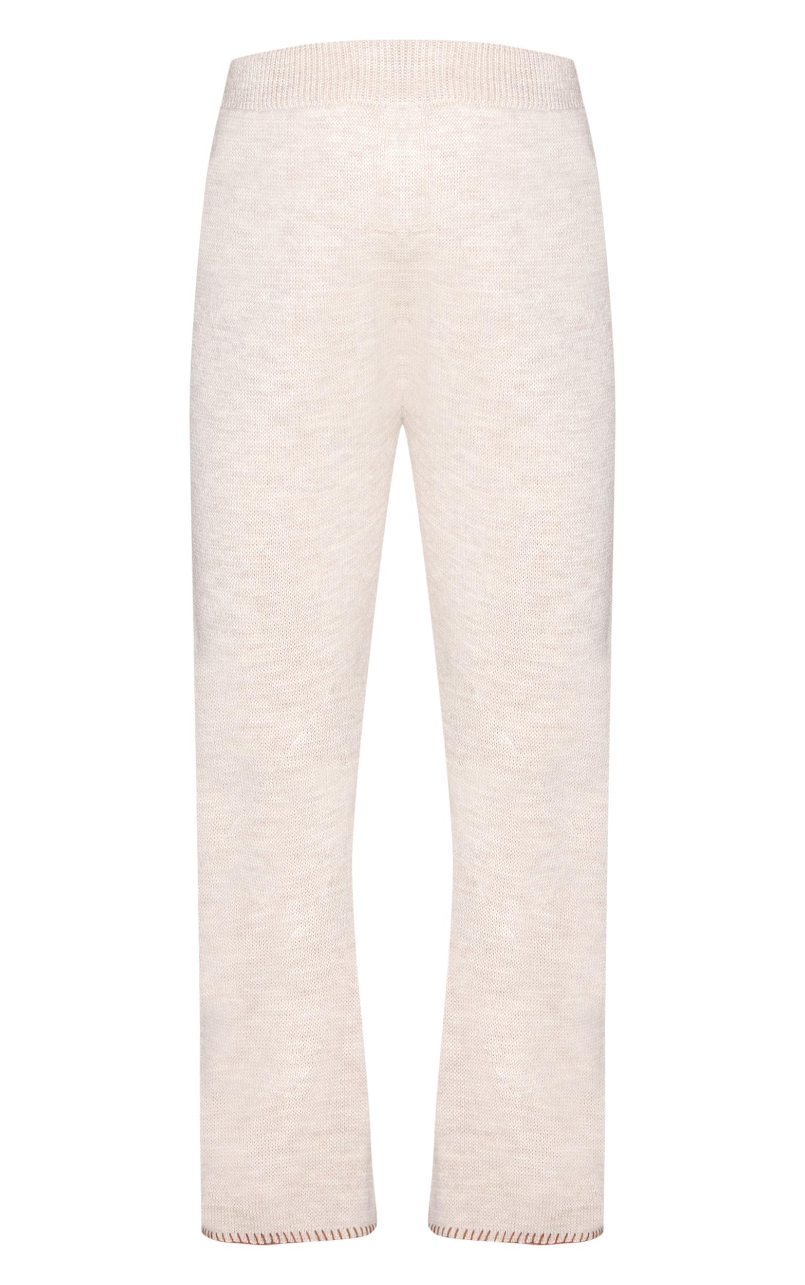 Maternity Oatmeal Knitted Straight Leg Pants Product Image