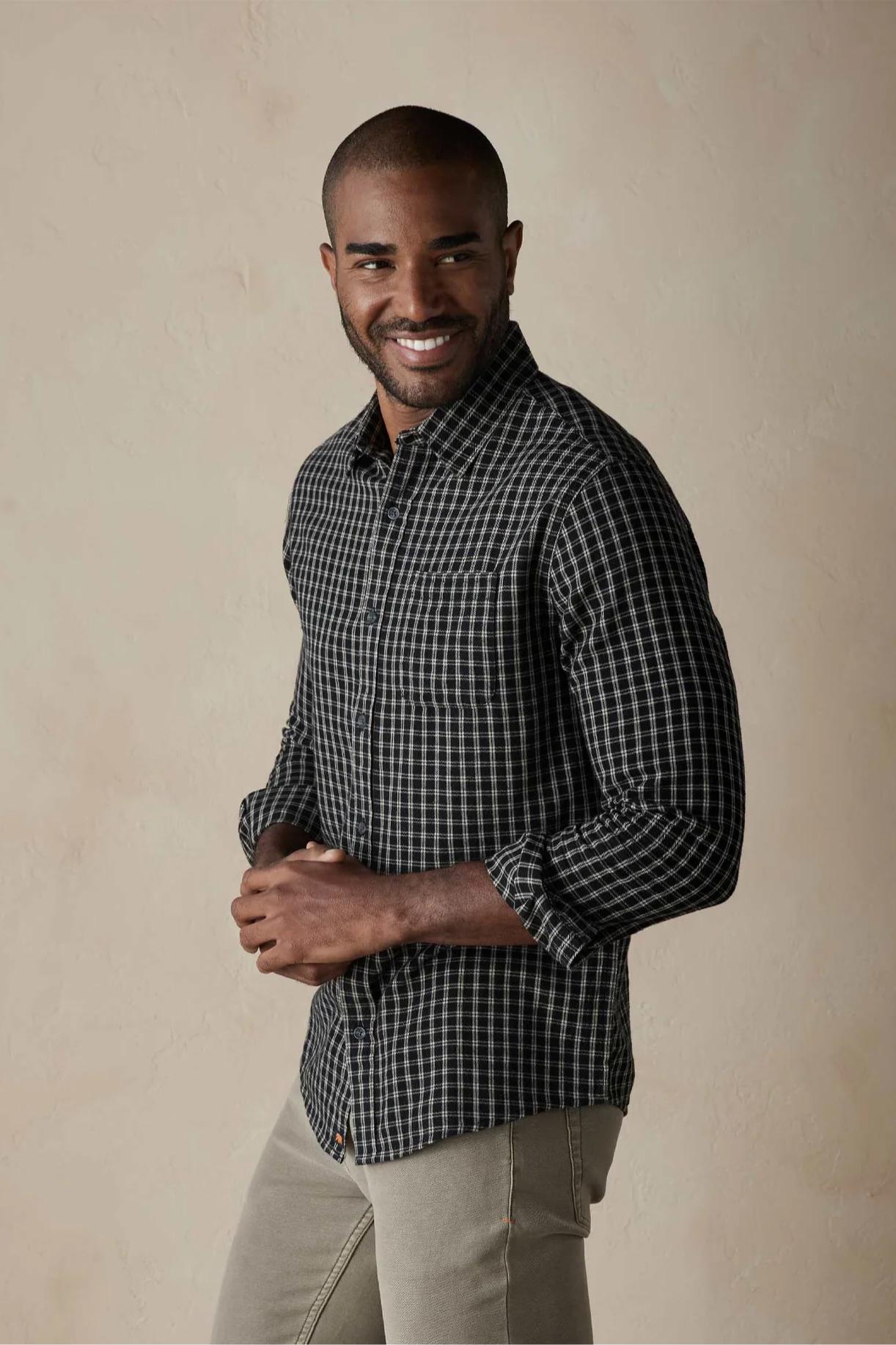 Nikko Button Up Shirt - Black Plaid Product Image