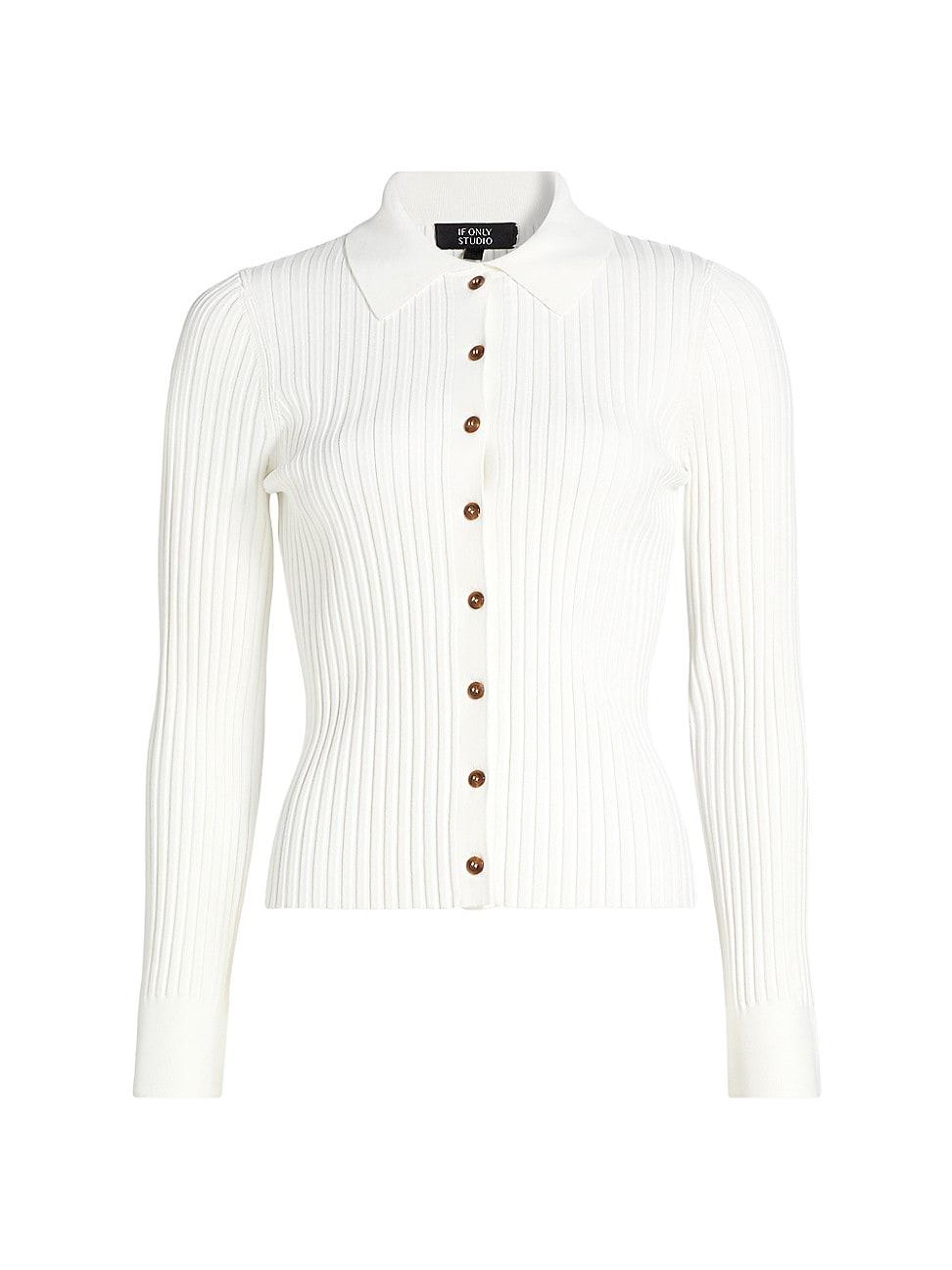 Womens Rib-Knit Cardigan Product Image