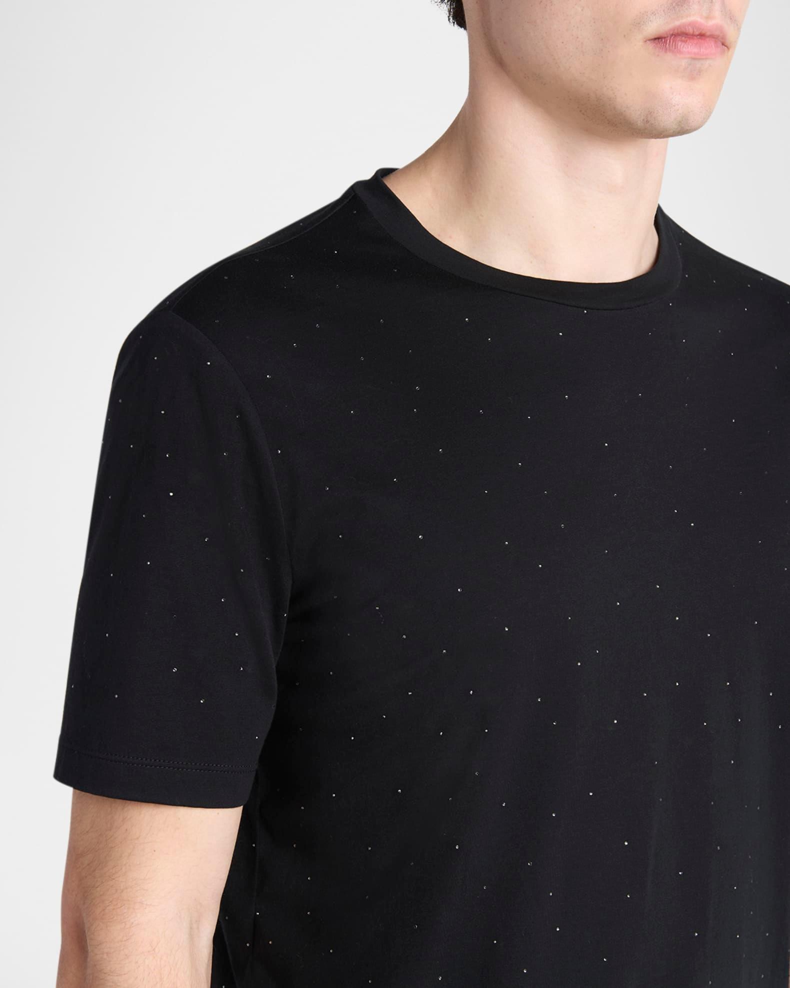 Men's Crystal Studded Pima Cotton Crewneck T-Shirt Product Image