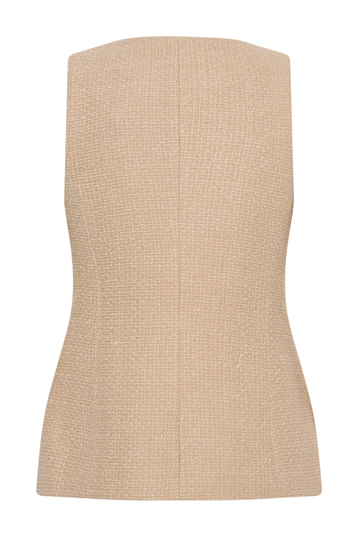 Camilla Boucle Sleeveless Vest - Light Taupe Product Image