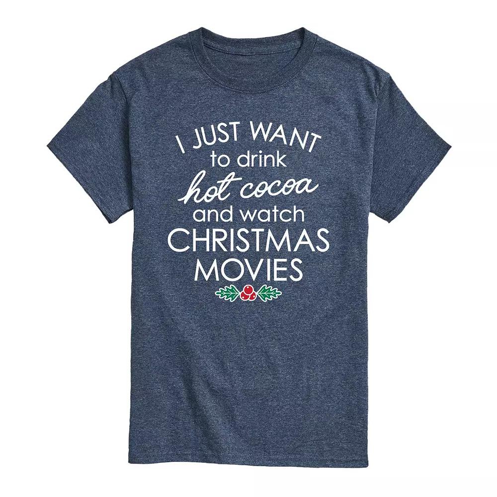 Men's Hot Cocoa and Christmas Movies Tee,  Product Image