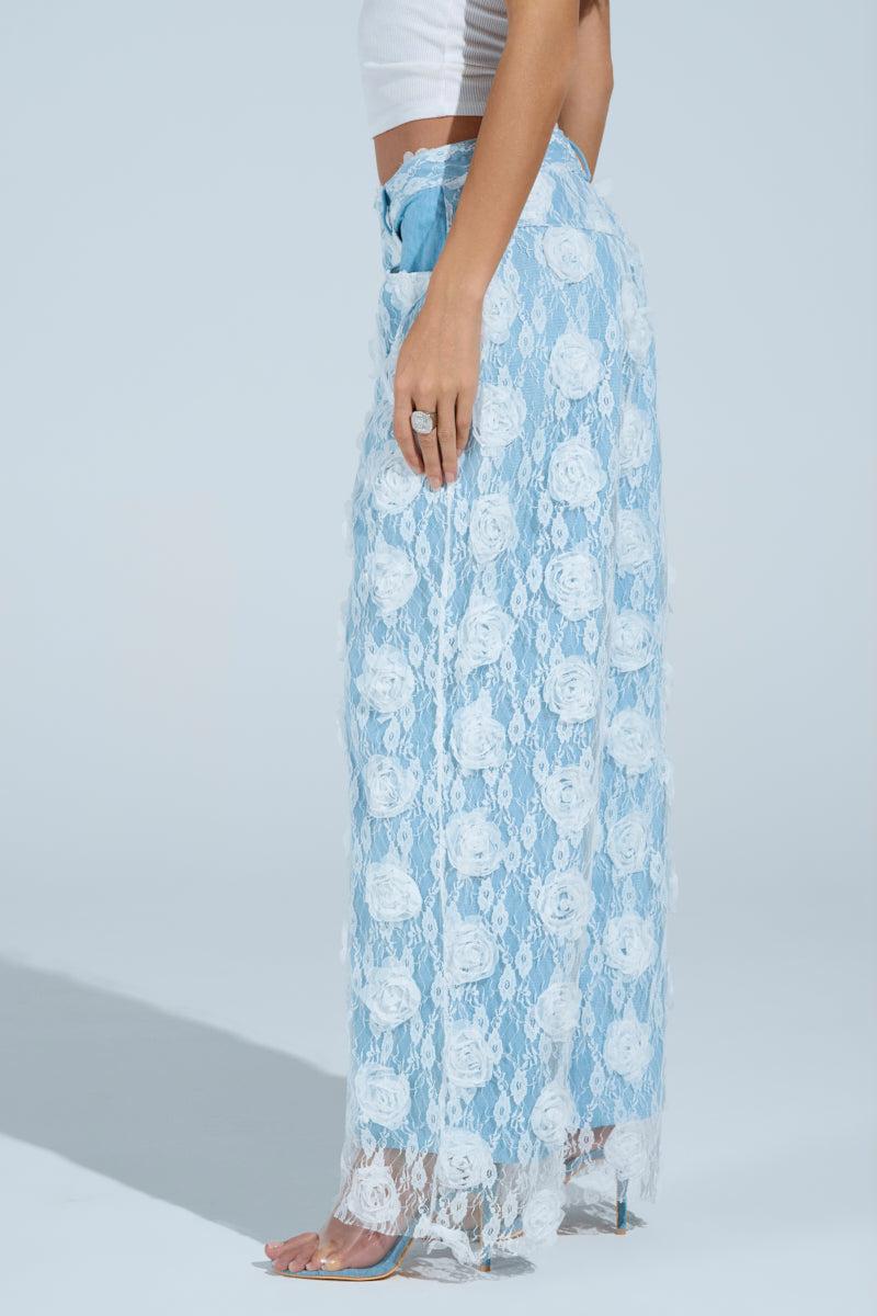 FOLLOW MY LEAD APPLIQUE WIDE LEG DENIM Product Image