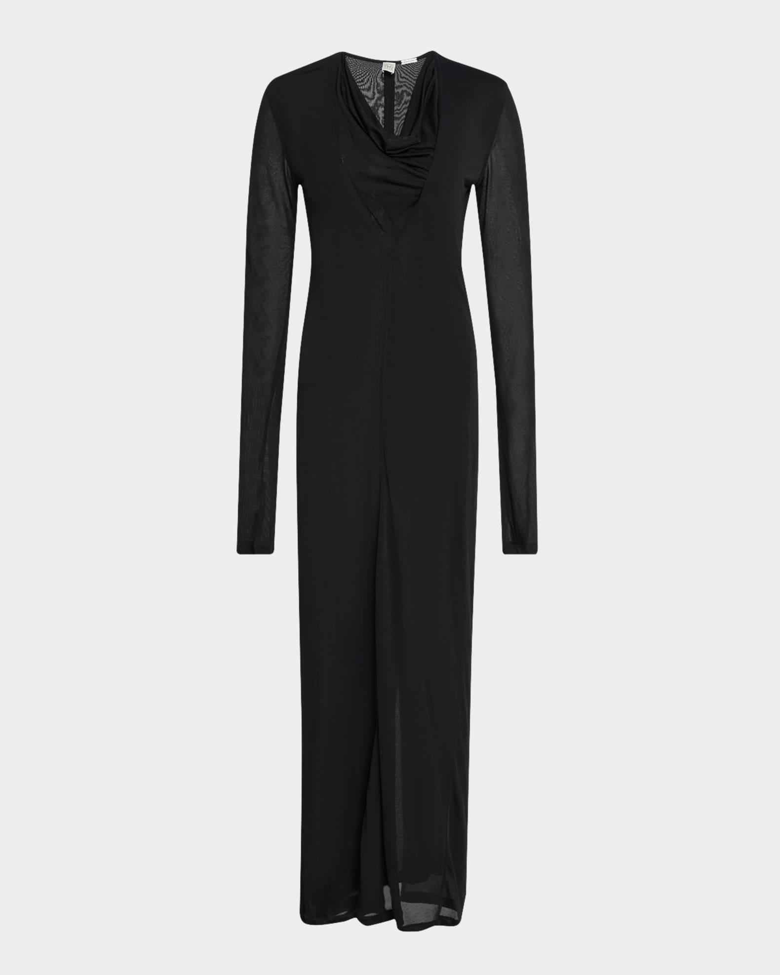Fringed V-Neck Long-Sleeve Maxi Dress Product Image