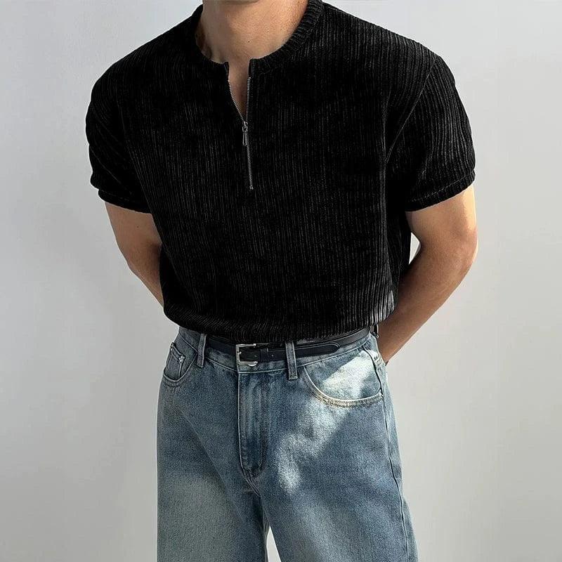 RT No. 18274 KNIT HALF ZIP SHORT SLEEVE Product Image