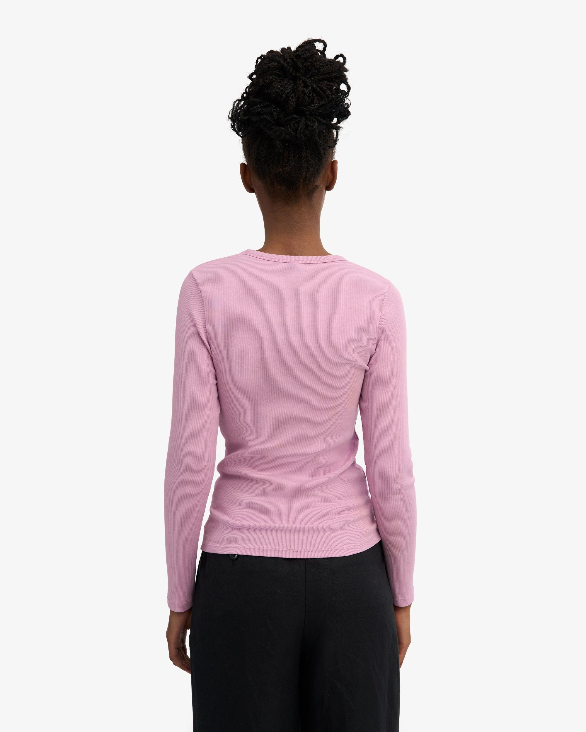 Women Organic Rib LS T-Shirt - Cherry Blossom Product Image