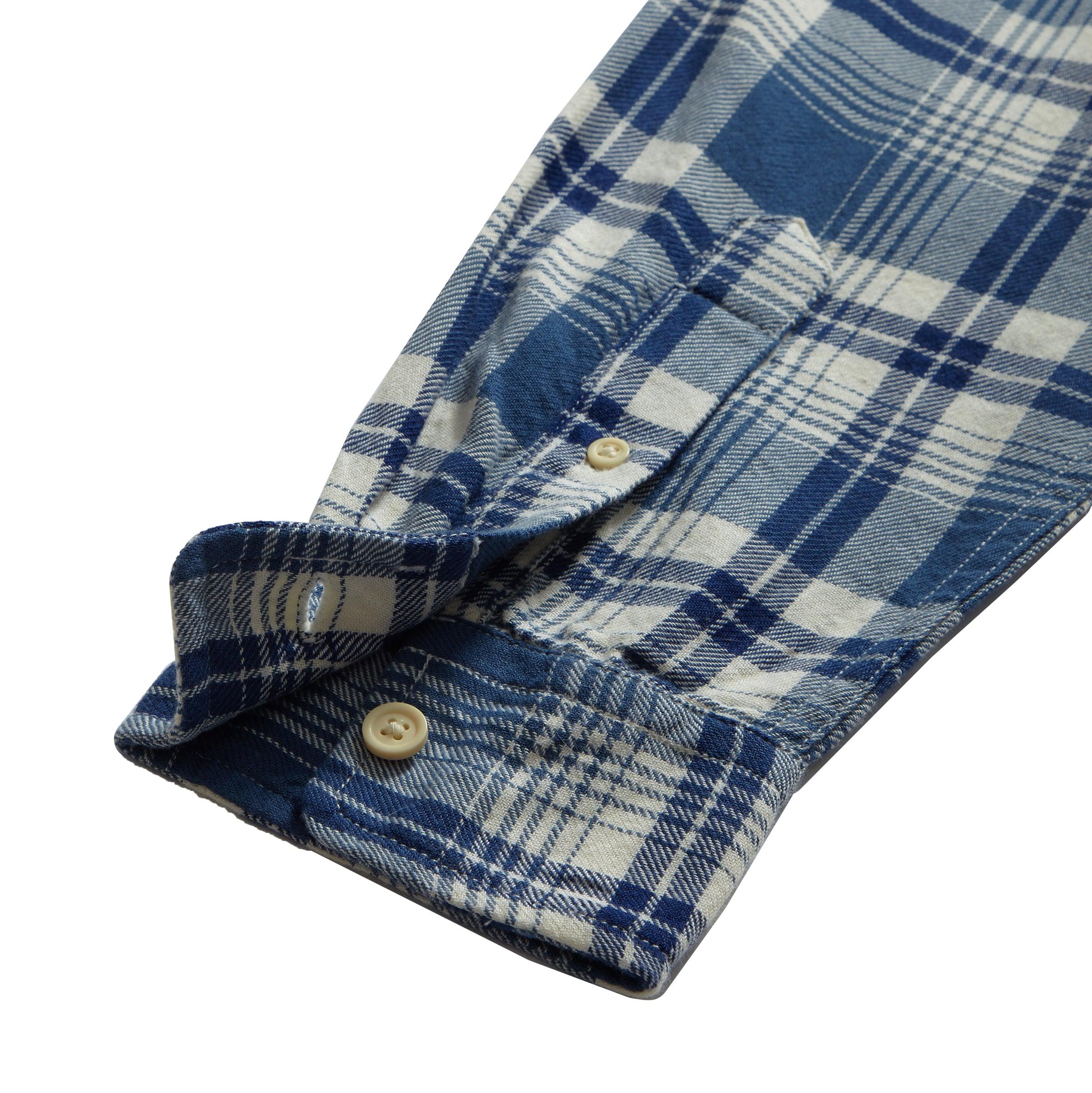 Rugged Twill Shirt - Navy Cream Plaid (Final Sale)* Product Image