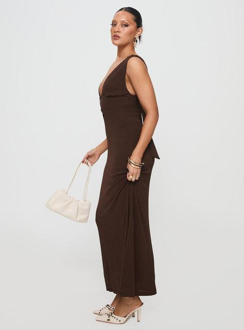 Steward Maxi Dress Chocolate Petite Product Image