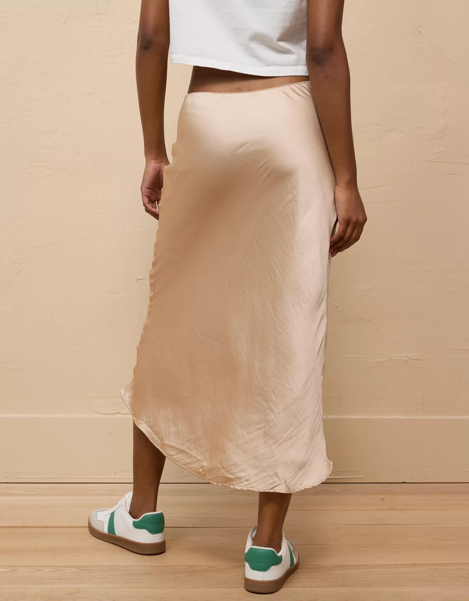 AE High-Waisted Midi Slip Skirt Product Image