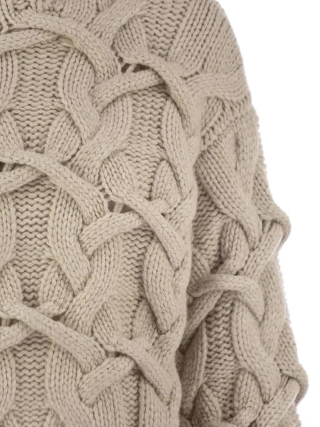 BRUNELLO CUCINELLI Braided Sweater Sweaters And Cardigans Beige In Neutral Product Image
