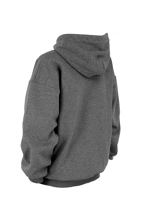 Halo  dark grey cotton fleece-back oversized hoodie Product Image