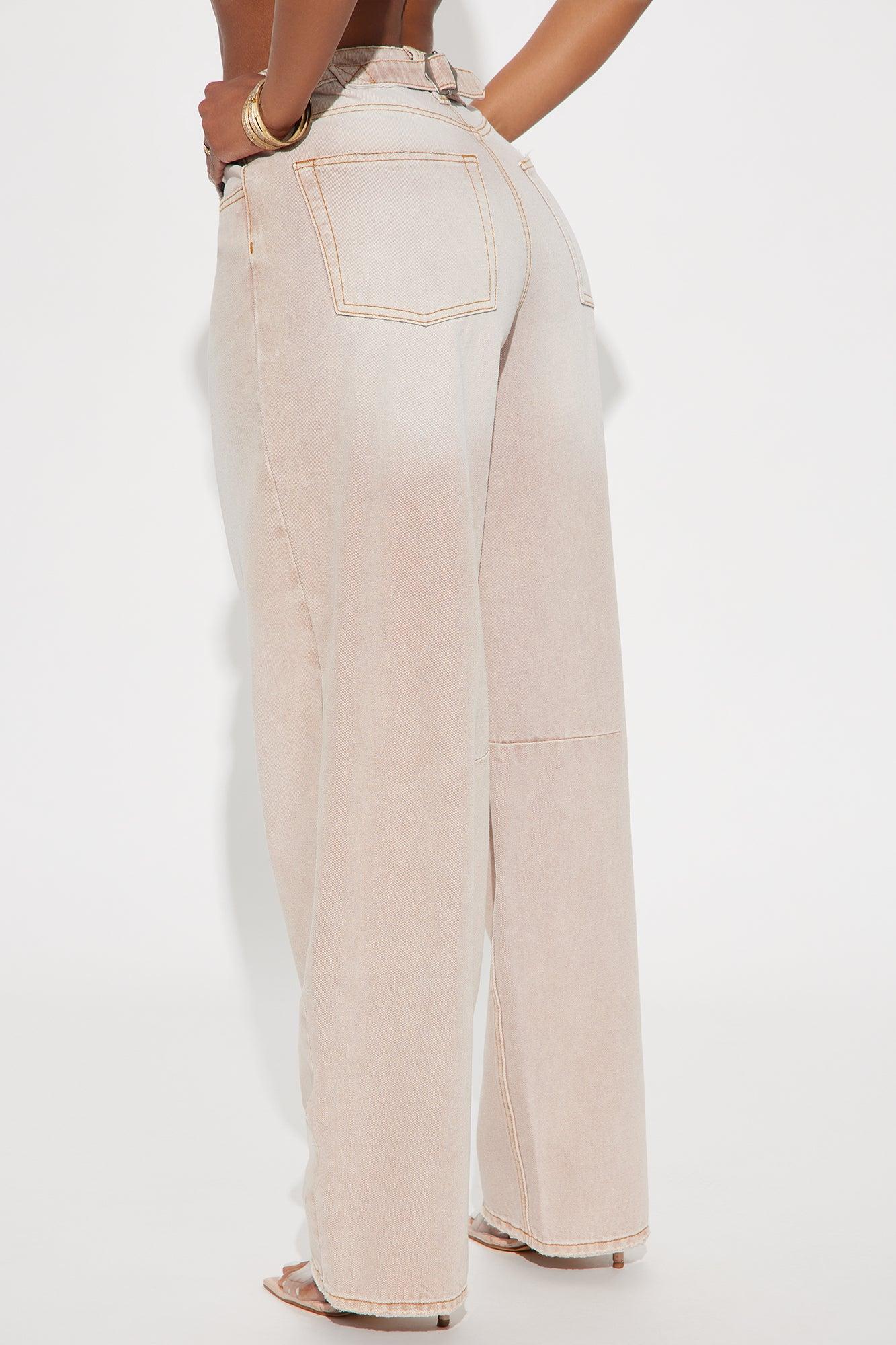 Kye Waistband Tab Straight Leg Jeans - Khaki Product Image