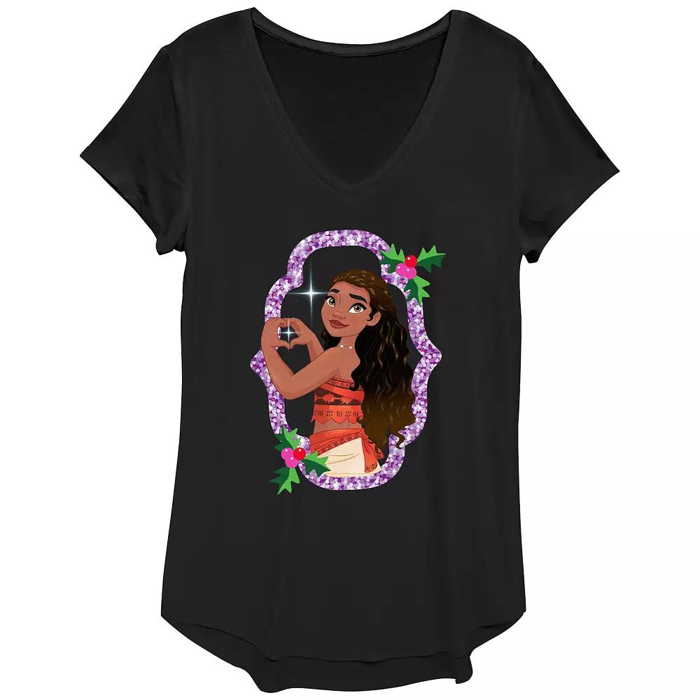 Disney's Moana Sparkling Christmas Wreath Women's Graphic Tee,  Product Image