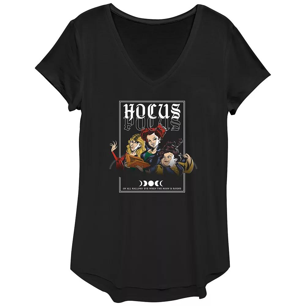 Women's Disney Hocus Pocus Sanderson Sisters Round Moon Box Graphic Tee, Girl's,  Product Image