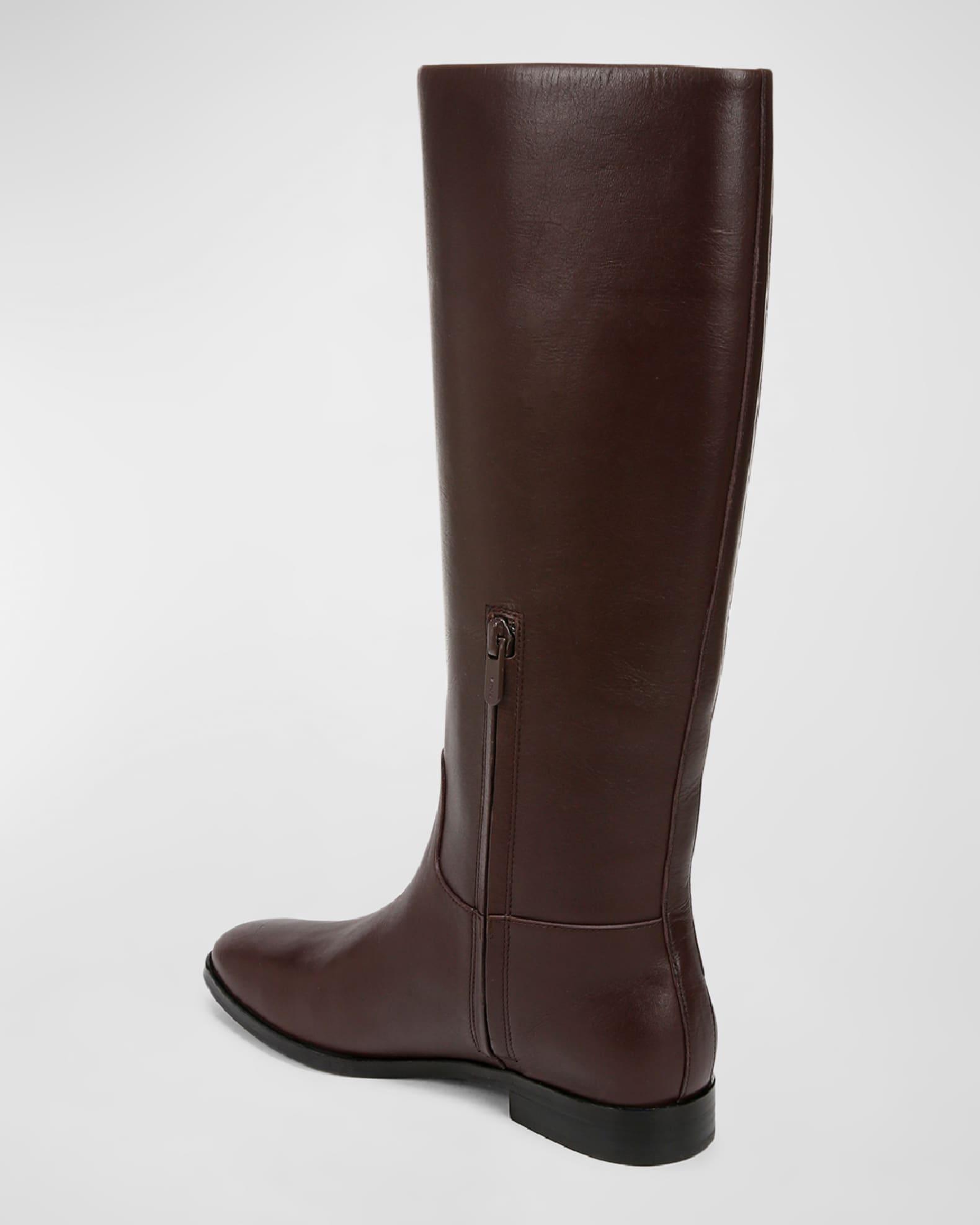 Knee-High Calf Leather Boots Wide Calf Product Image
