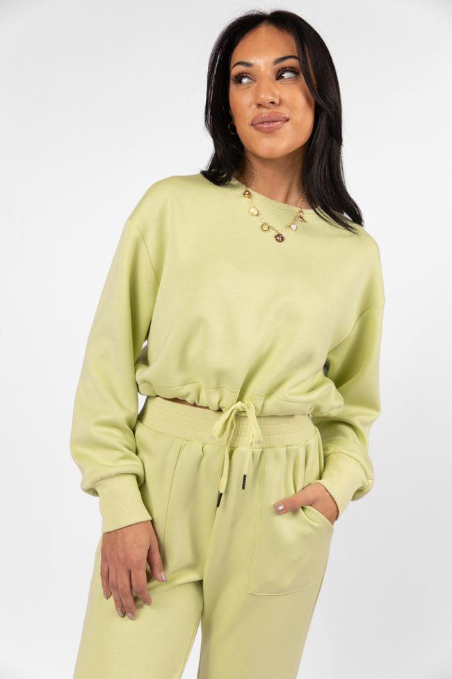 Only One Lime Drawstring Hem Pullover FINAL SALE Product Image