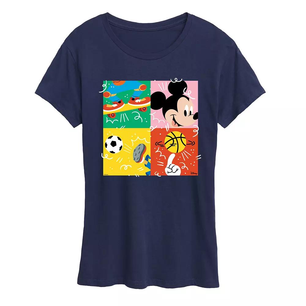 Disney's Mickey Mouse Women's Sports Grid Graphic Tee,  Product Image