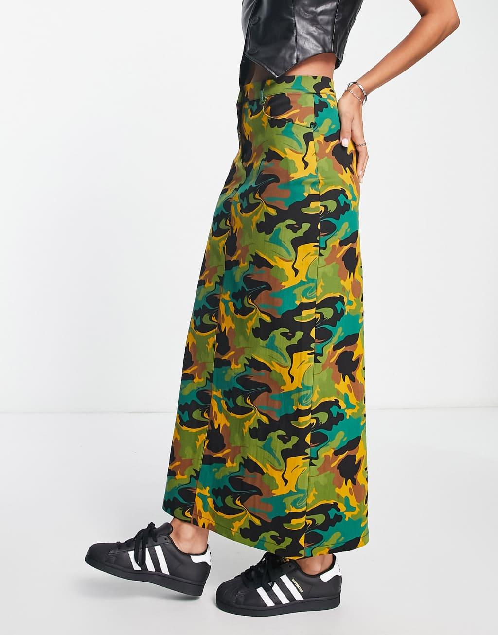 COLLUSION utility maxi skirt in camo print - part of a set Product Image