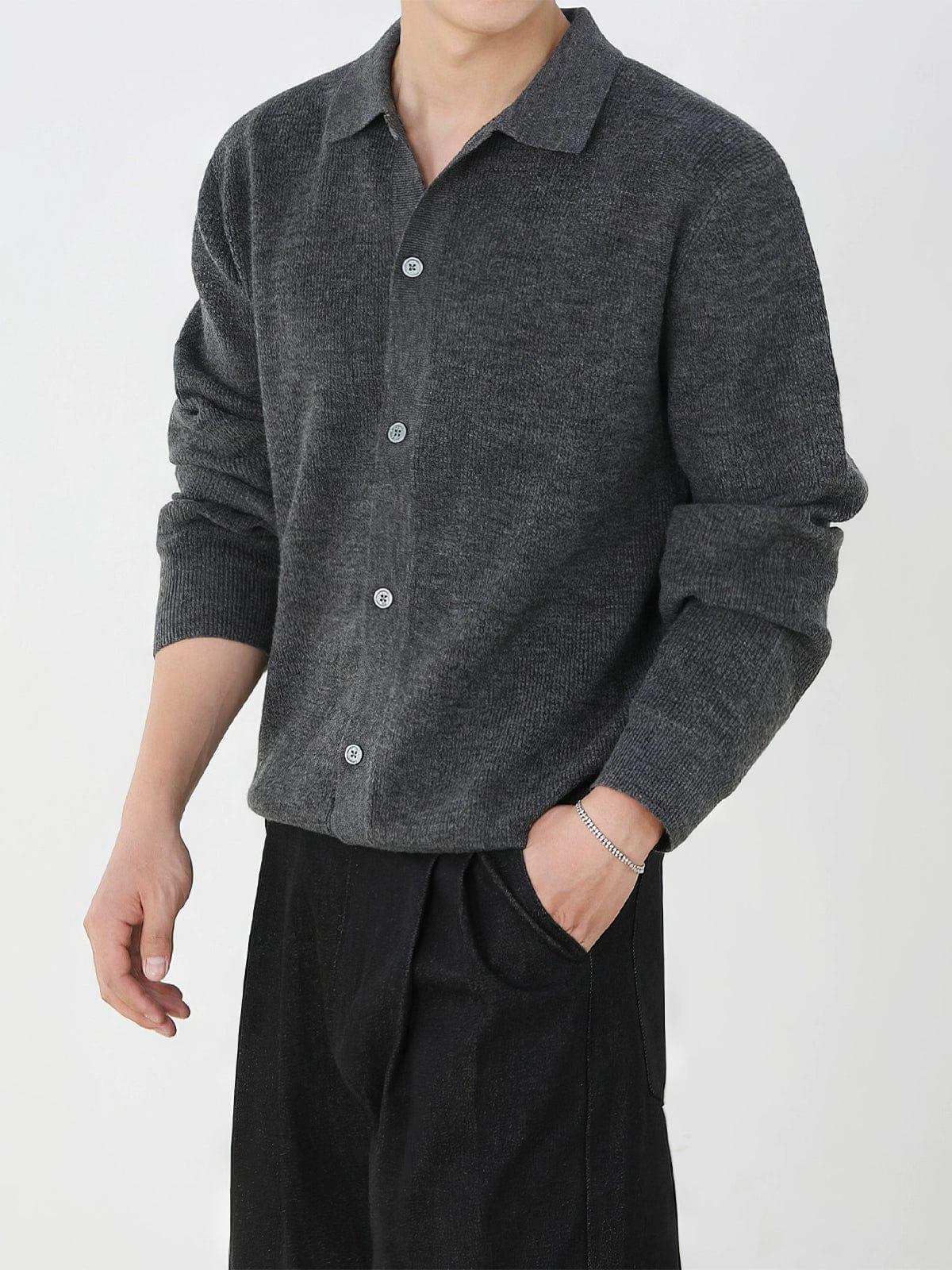 RT No. 11845 KNIT BUTTON-UP COLLAR SWEATER Product Image