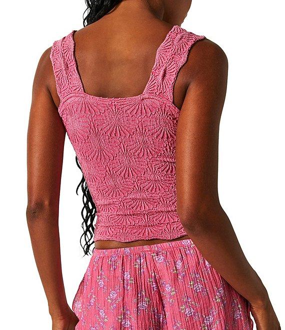 Free People Love Letter Jacquard Floral Square Neck Sleeveless Wide Strap Cami Top Product Image