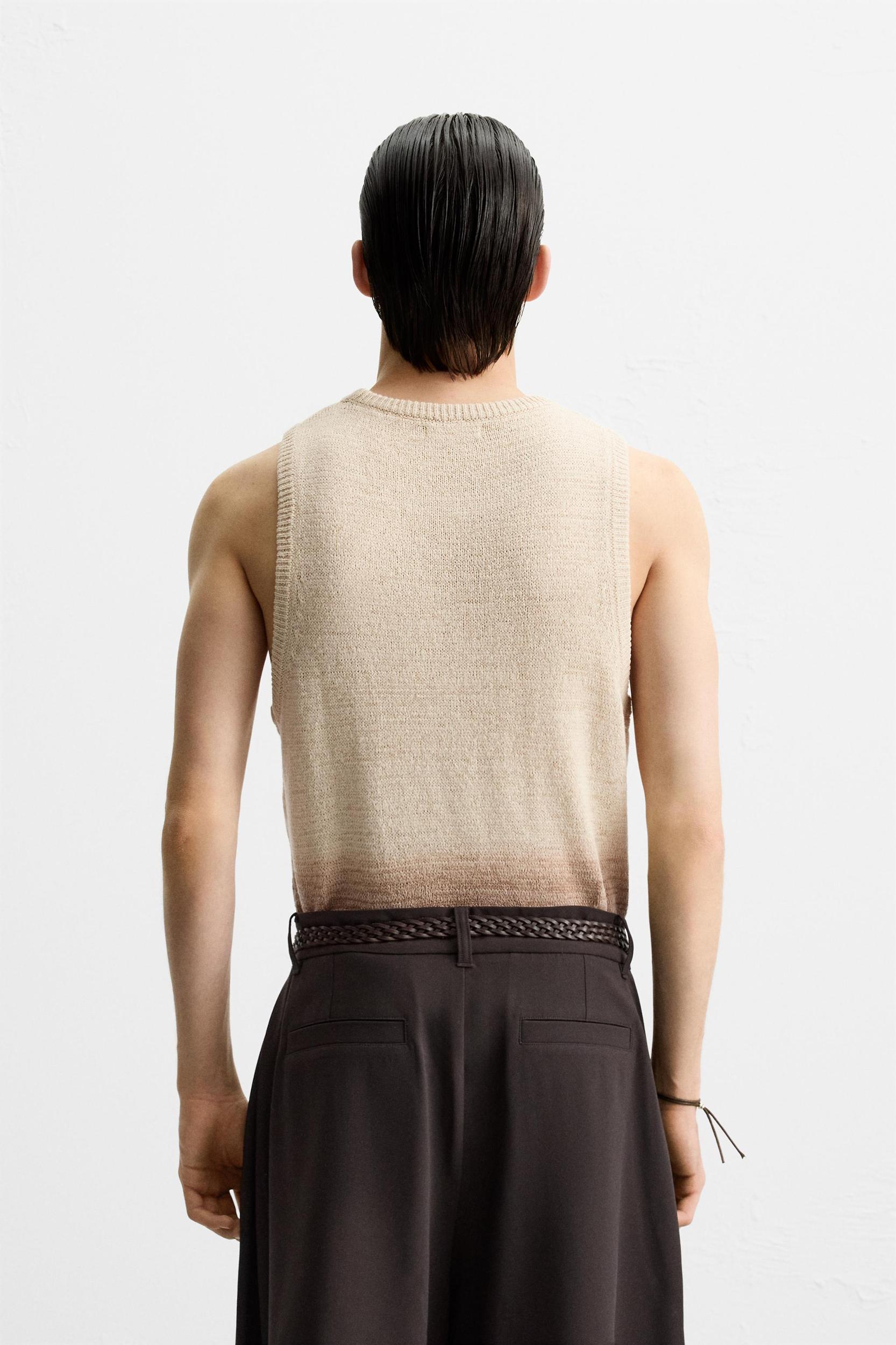 COTTON LINEN BLEND KNIT T-SHIRT Product Image