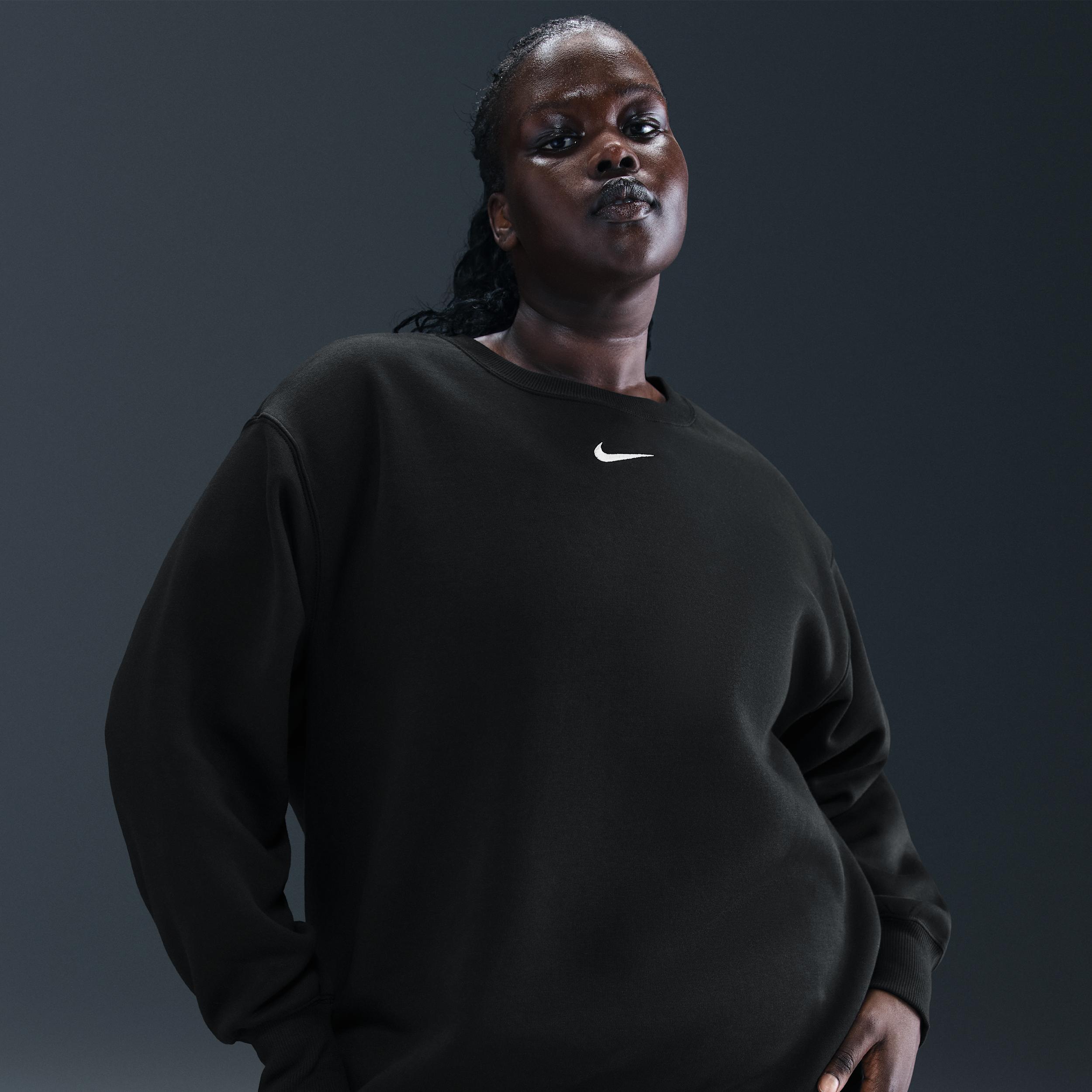 Womens Nike Sportswear Phoenix Fleece Oversized Crew-Neck Sweatshirt (Plus Size) | FZ4272-063 Product Image