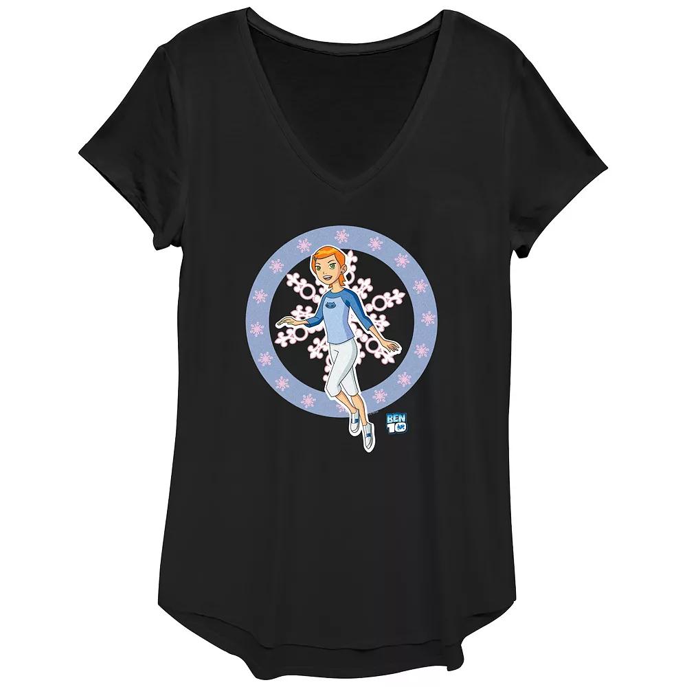 Women's Ben 10 Gwen Snowflakes Graphic Tee,  Product Image
