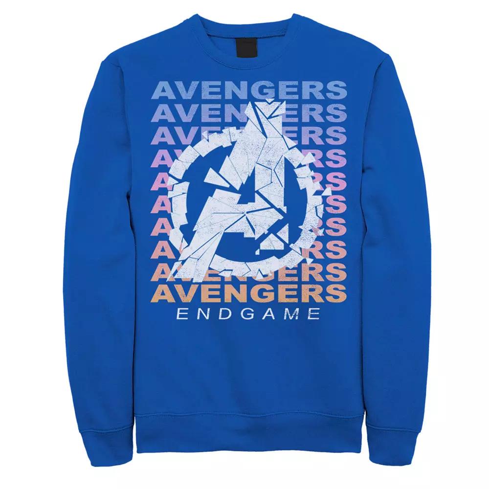 Men's Marvel Avengers: Endgame Gradient Logo Shatter Sweatshirt, Size: XXL, Royal Product Image