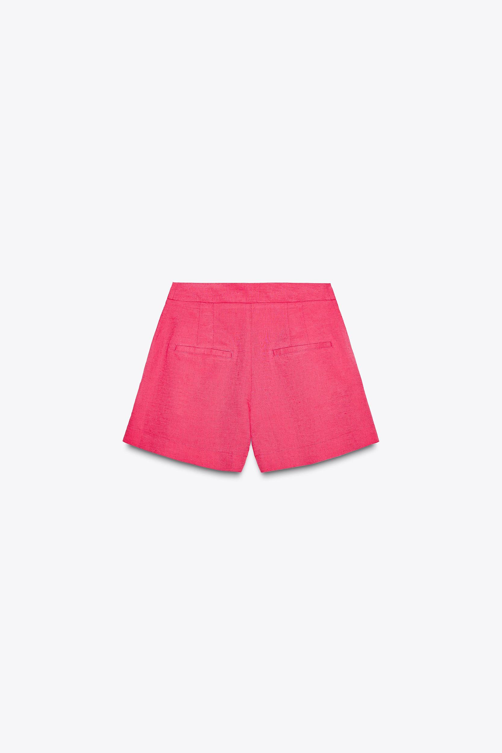 LINEN PLEATED SHORTS Product Image