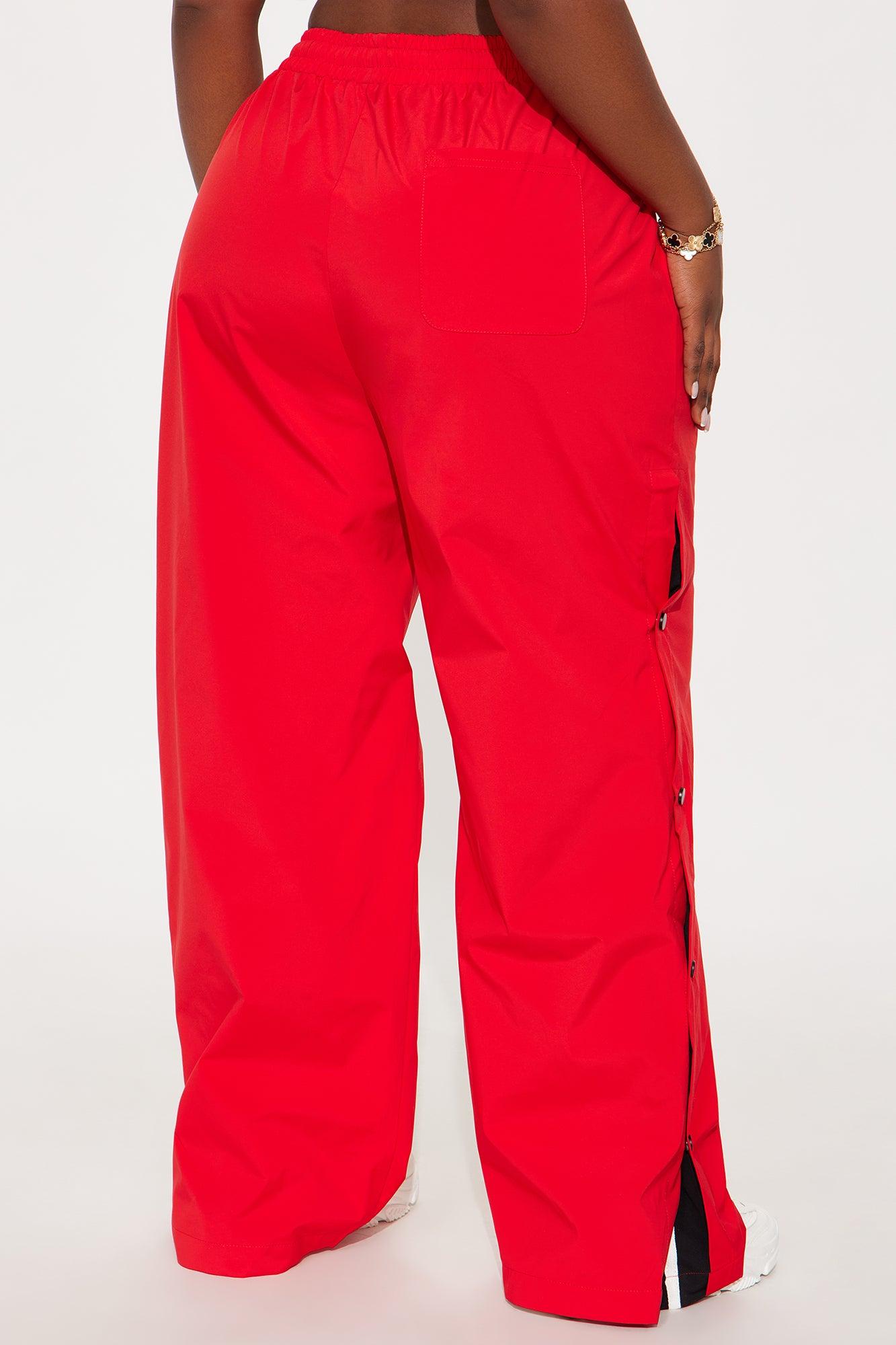 Jennie Snap Button Track Pant - Red/White Female Product Image