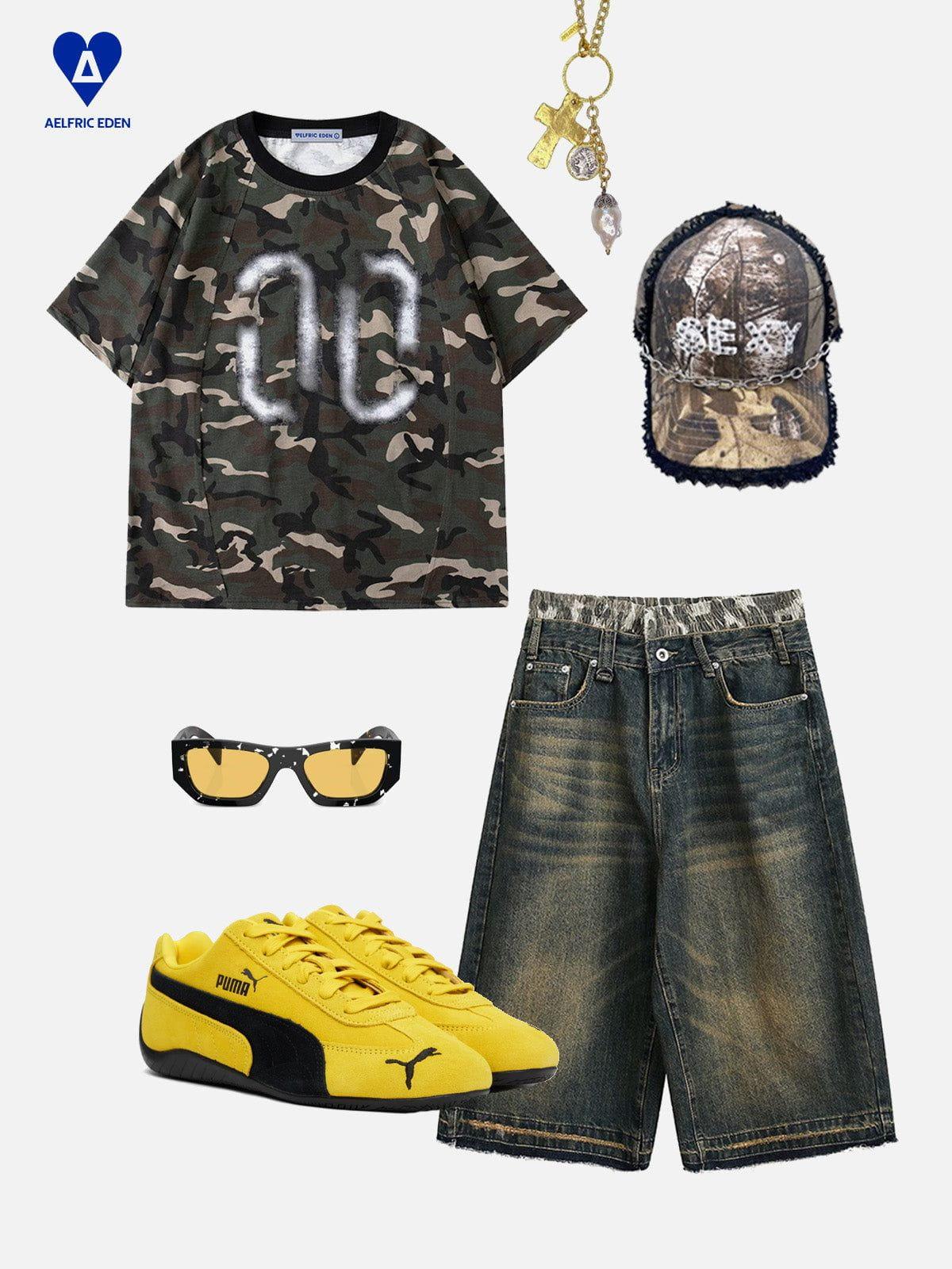 Aelfric Eden Camouflage Number Oversized Tee Product Image