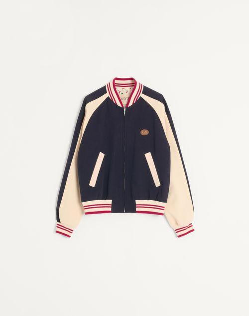 VALENTINO La Chat De La Maison Wool Bomber Jacket In Black Product Image