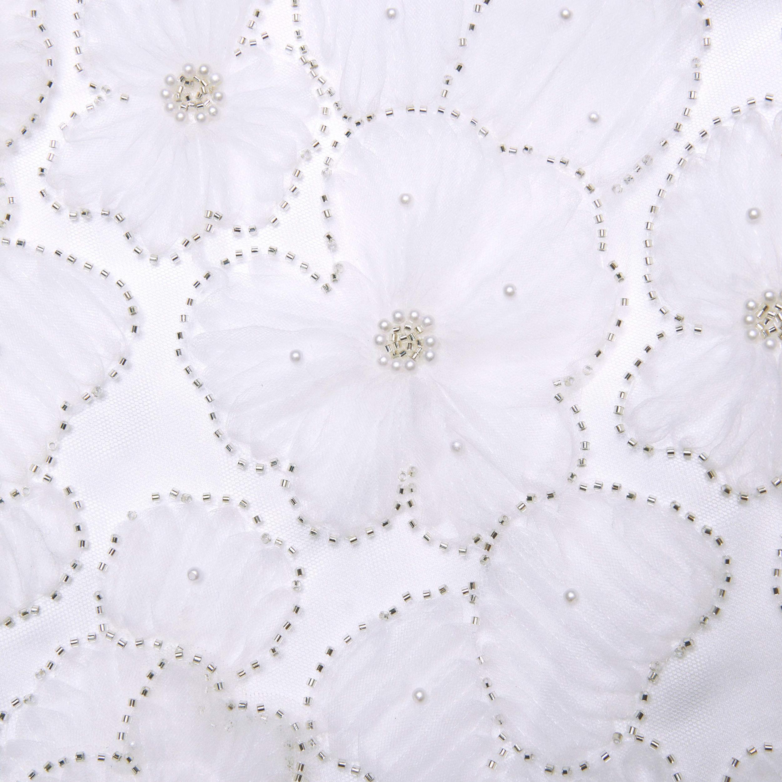 White Tulle Satin Bow Mini Dress Product Image