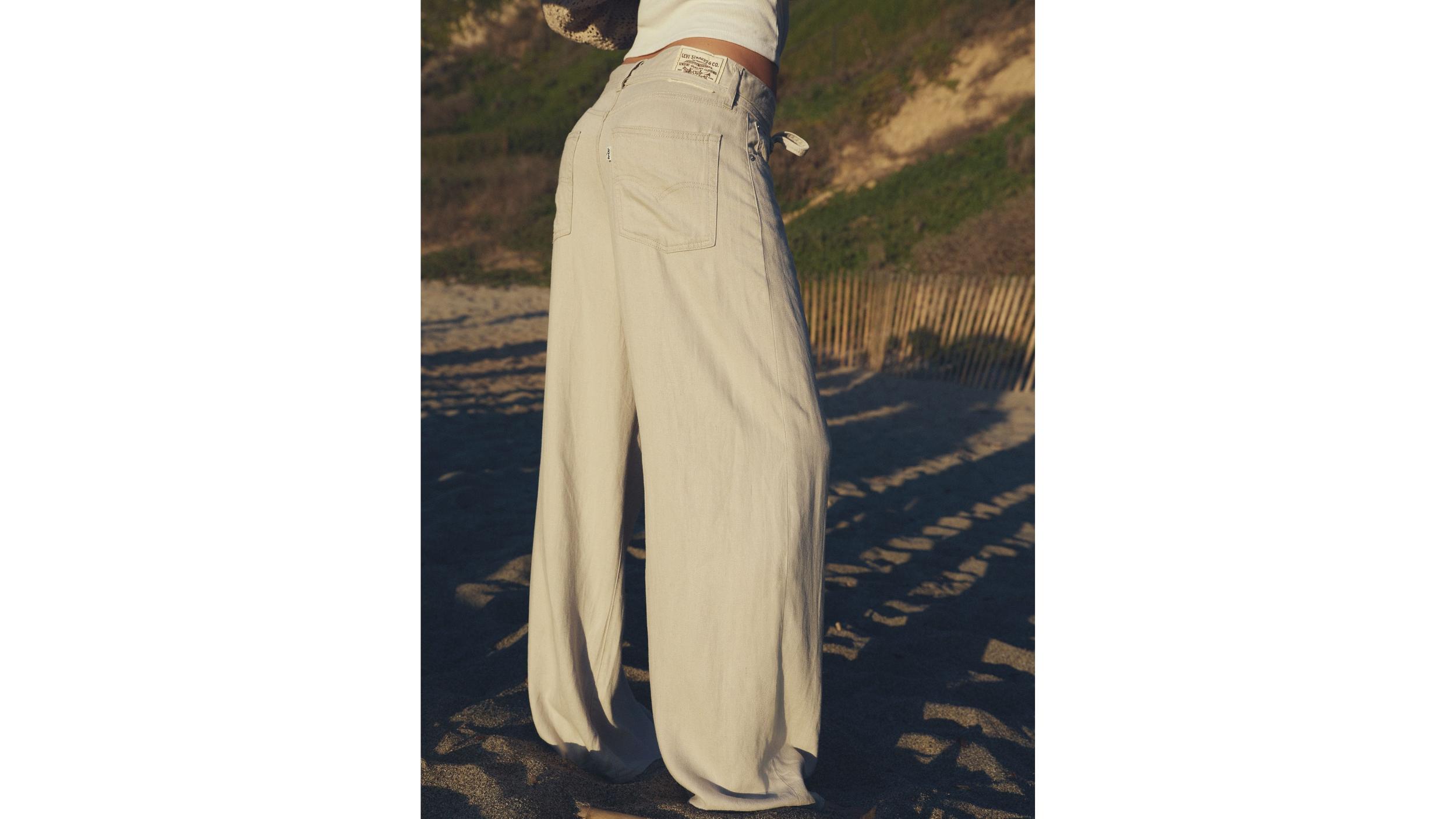 XL Baggy Straight Linen Blend Women's Pants Product Image