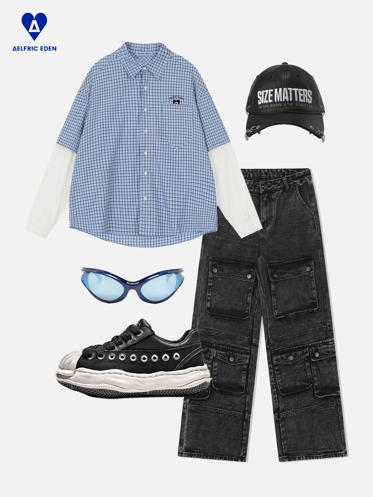 Aelfric Eden Plaid Layered Long Sleeve Shirt Product Image