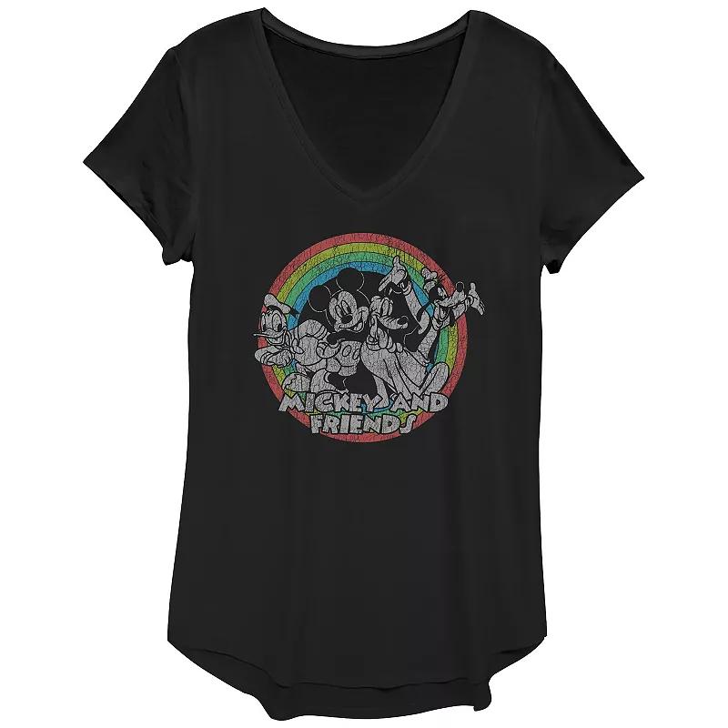 Women's Disney Mickey Classic Friends Rainbow Circle Graphic Tee, Girl's,  Product Image