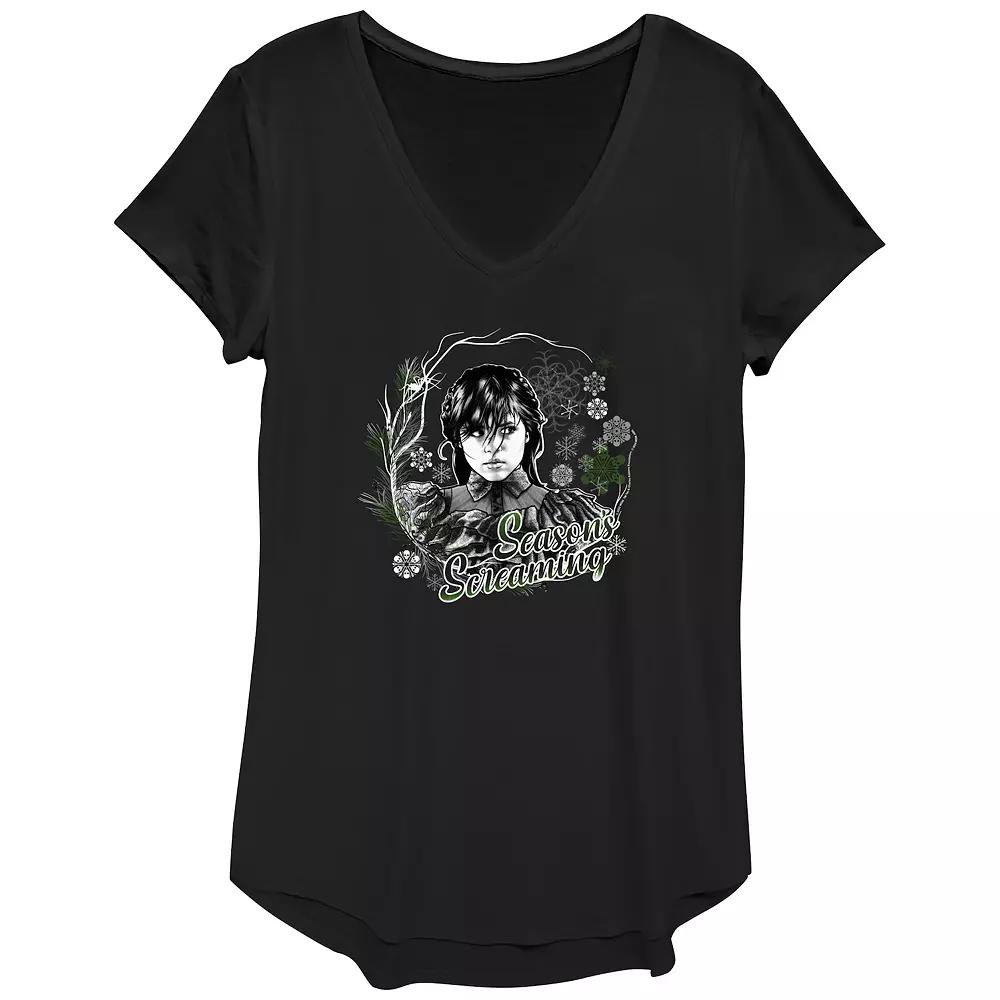 Women's Wednesday Season's Screaming Graphic Tee,  Product Image