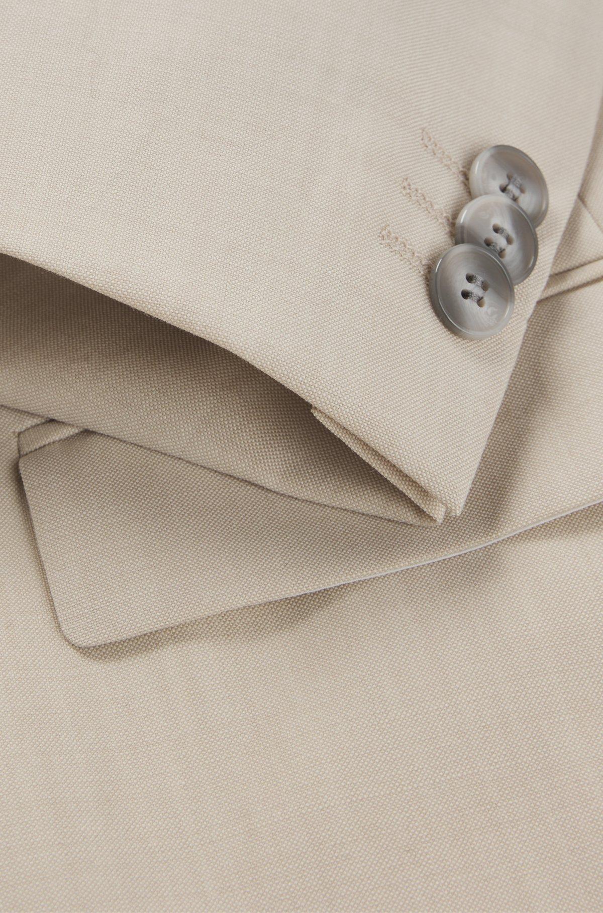 HUGO - Extra-slim-fit suit in a melange wool blend - Light Beige Product Image