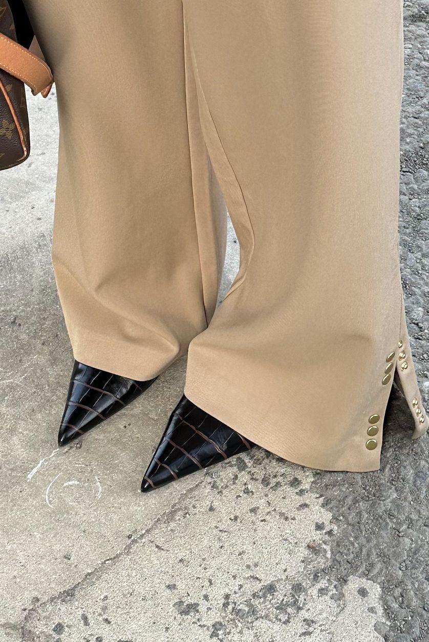 Gold Button Suit Pants Product Image