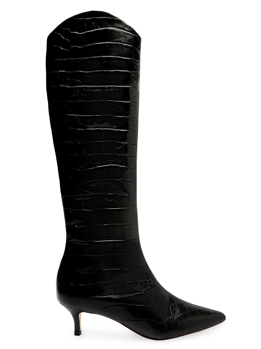 Maryana Lo Crocodile-Embossed Leather Boot Female Product Image