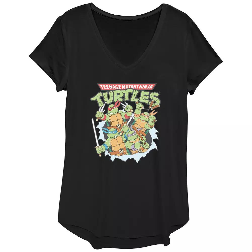 Women's Nickelodeon Teenage Mutant Ninja Turtles Classic Tear Graphic Tee, Girl's,  Product Image