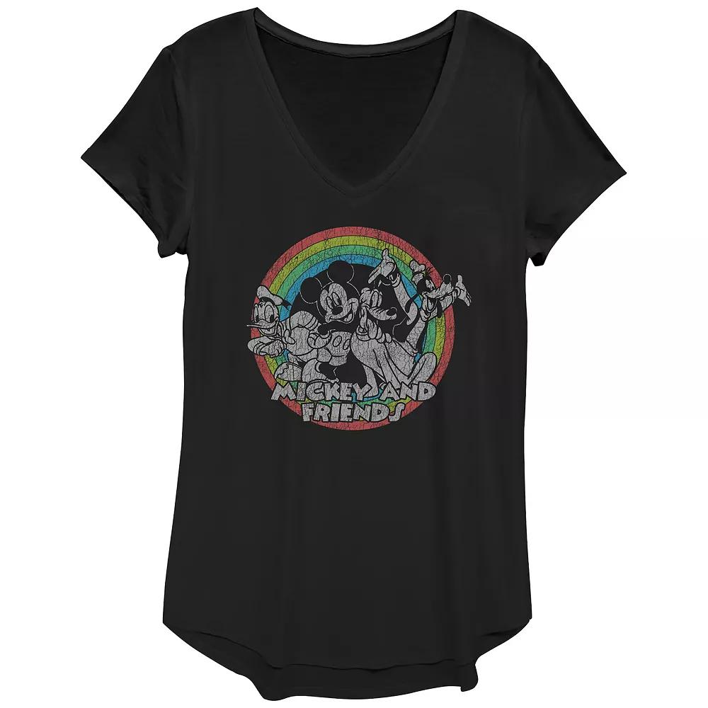 Women's Disney Mickey Classic Friends Rainbow Circle Graphic Tee, Girl's,  Product Image