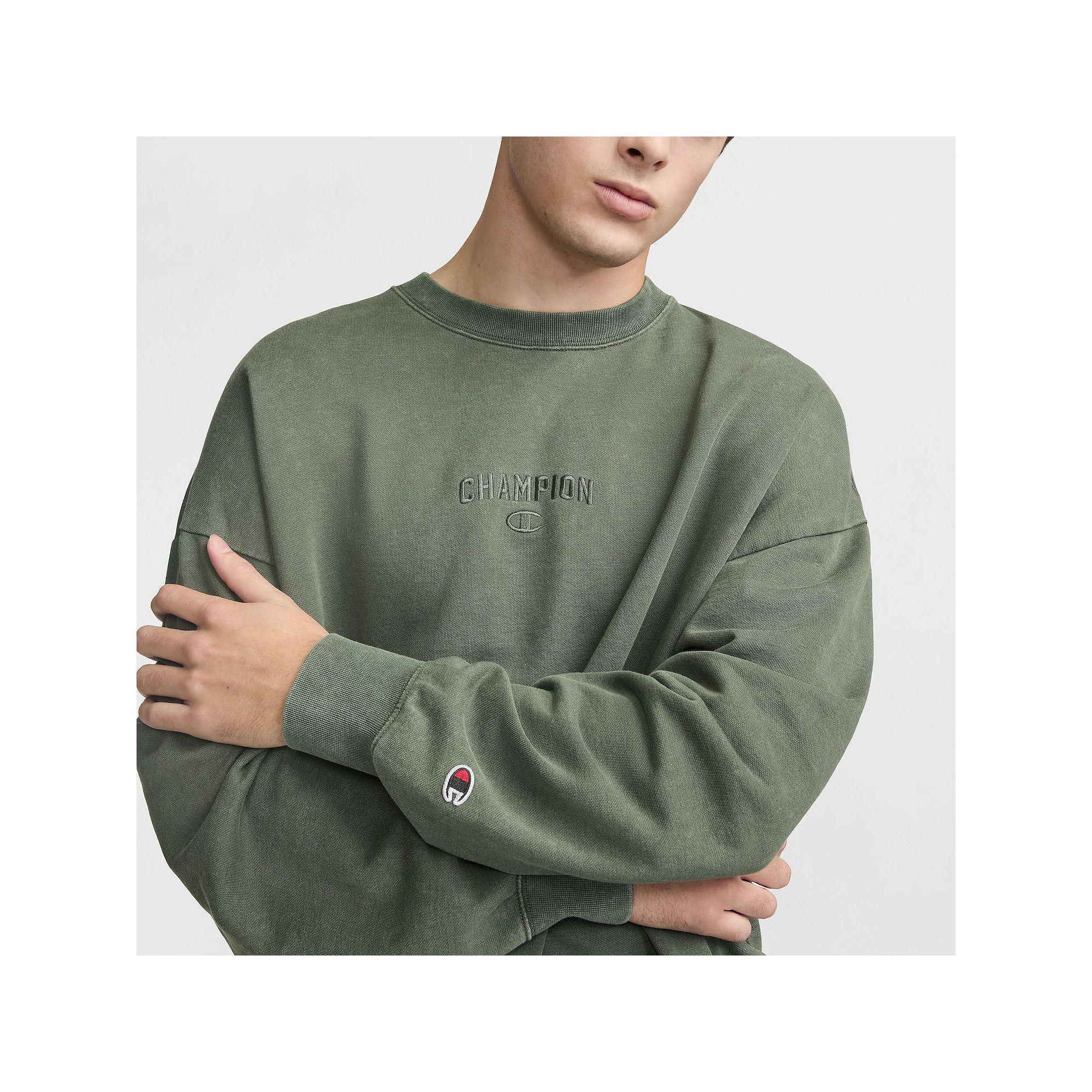 Men's Champion® Vintage Wash Crewneck Sweatshirt, Size: Large, Ground Green Product Image