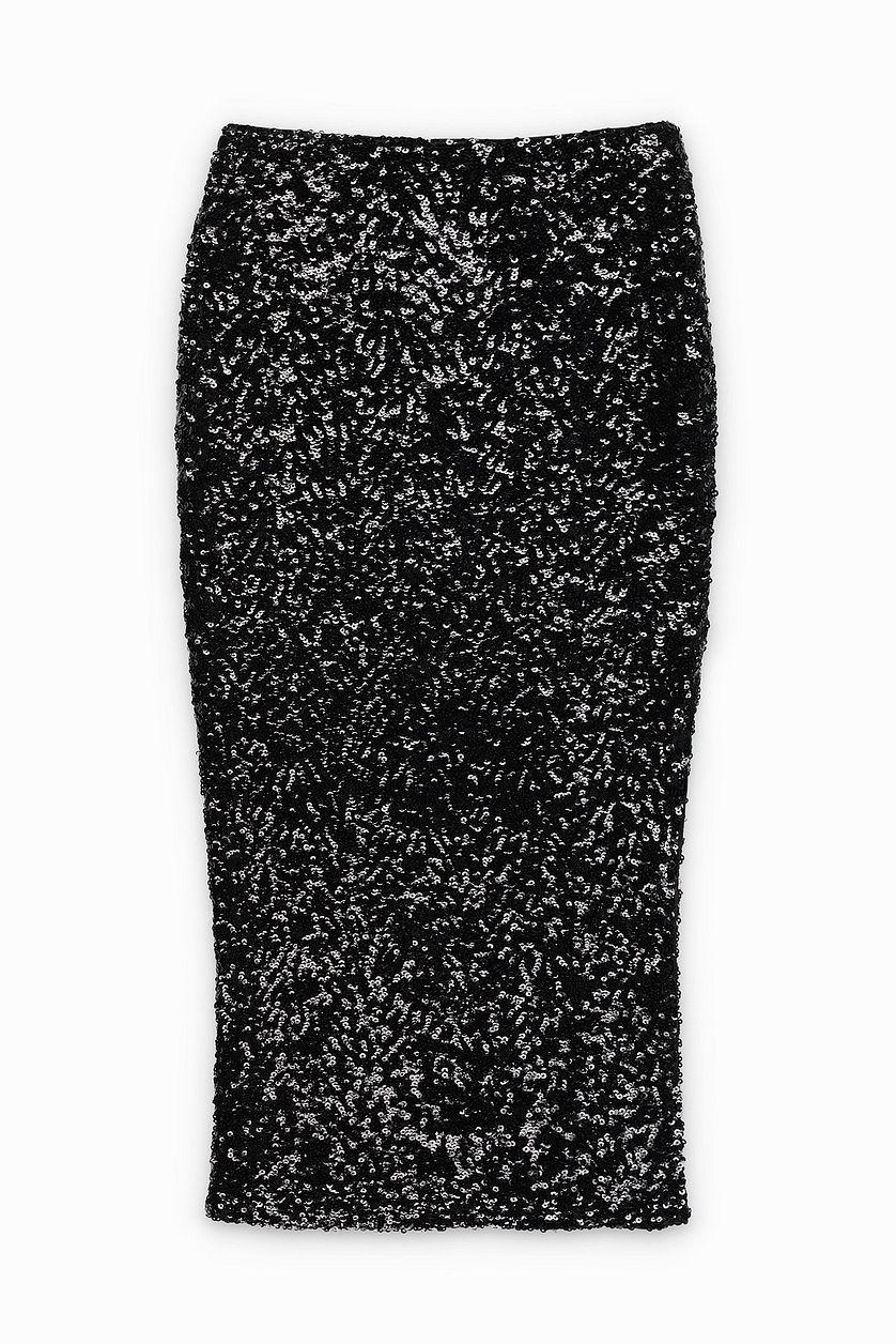 Slit Detail Sequin Midi Skirt Product Image