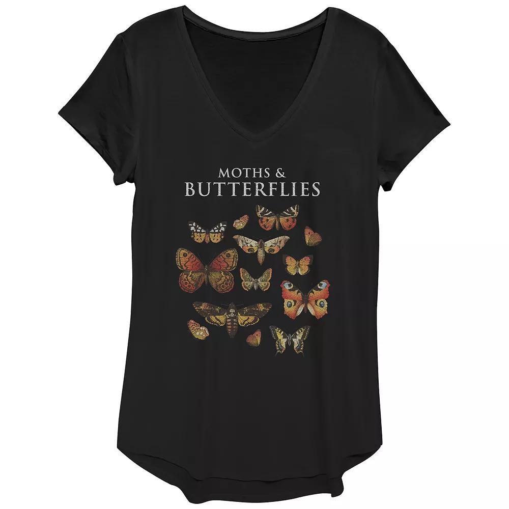 Women's Moths & Butterflies Taxidermy Graphic Tee, Girl's, Size: XS, Black Product Image
