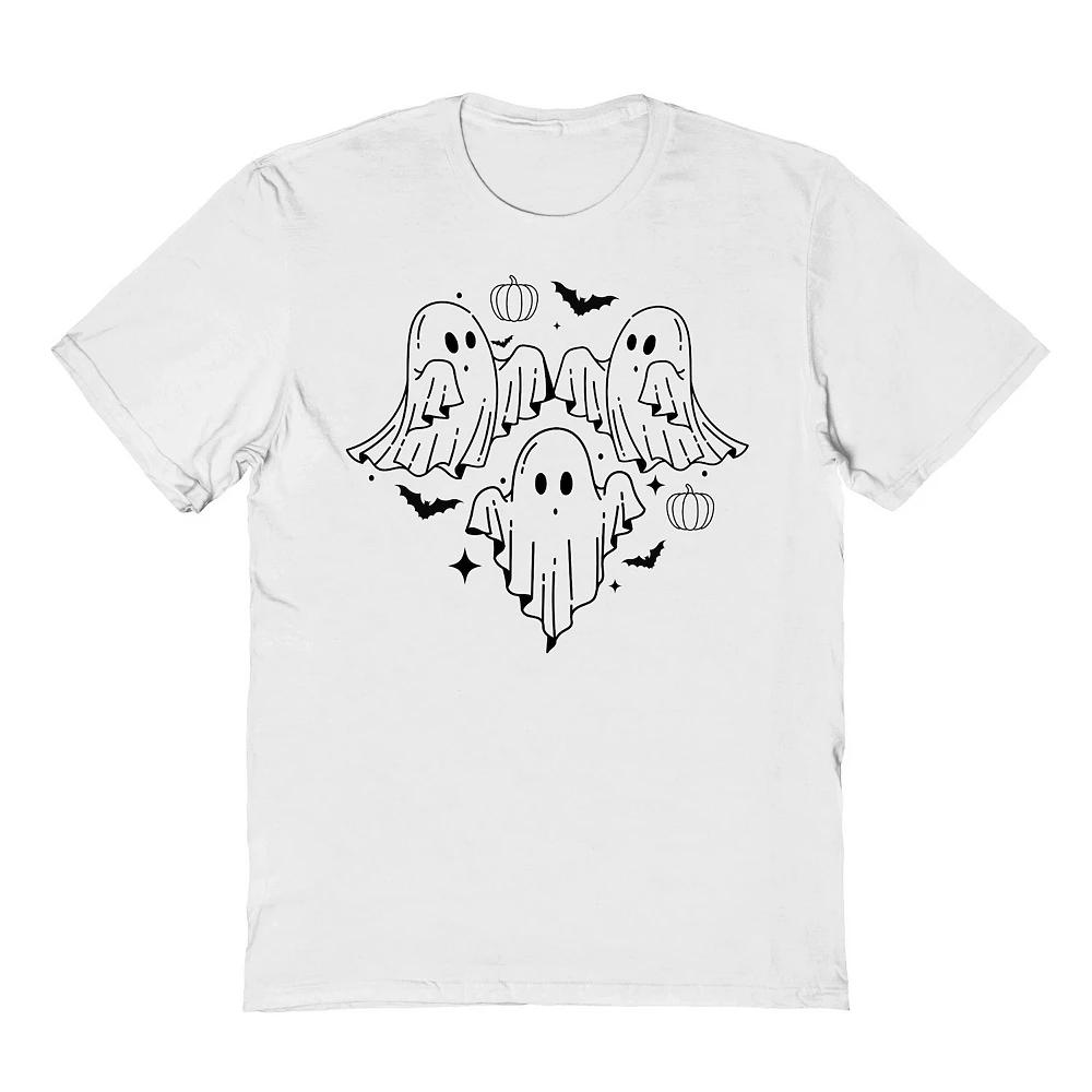 Mens 3 Ghosts Flying Halloween Graphic Tee Product Image